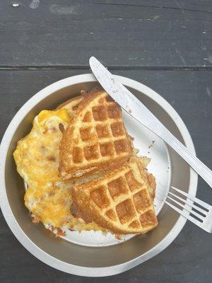 Bacon, Egg and Cheese waffle