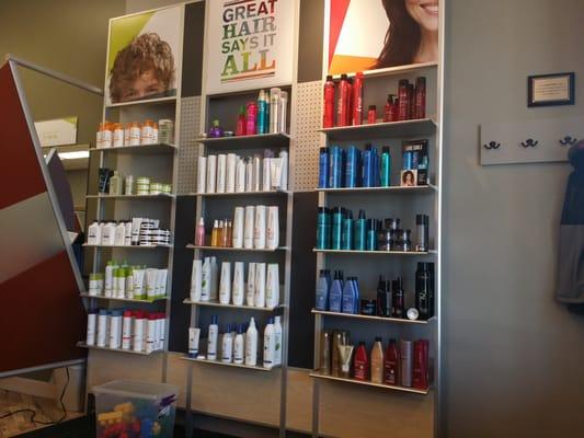 Lots of male and female salon quality hair products. Priced reasonably. Some toys for kids to play with, as well.