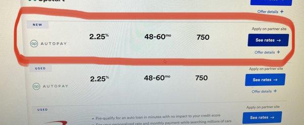 Advertised rate from Autopay on 8/01/2022 on Bankrate.com