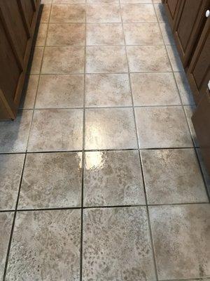 We can make your tile & grout look new.  (Before & after)