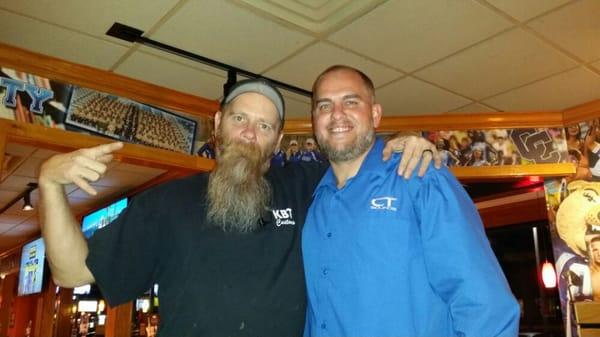 We have a Mr. Casey Brammer, the national sales director of CT Sounds hanging with the whiskered Glenn Savage our install manager.