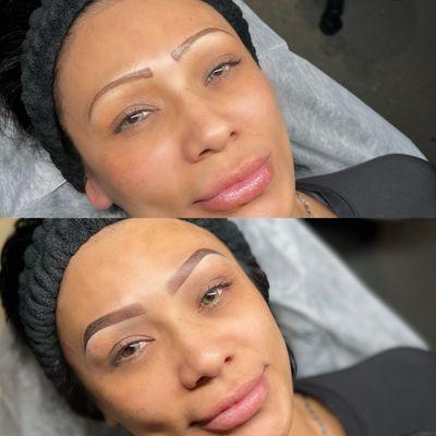 Before and after , book now ‼ for a beautiful brow transformation