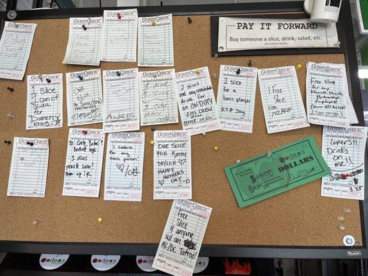 Cool "pay it forward" board.