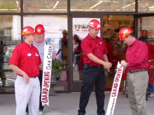 Grand Opening - we don't cut ribbons, we cut 1x4's with a zip saw!