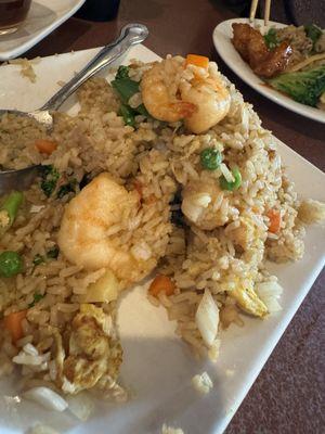 Shrimp Fried Rice with additional veggies ---YUMM!  The best friend rice we have ever had!