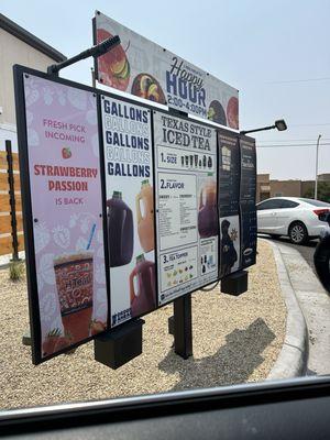 Drive-thru menu