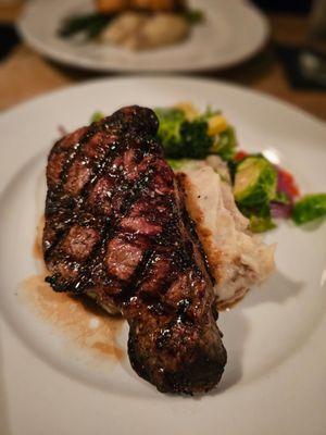 Steak! And yummy mashed potatoes