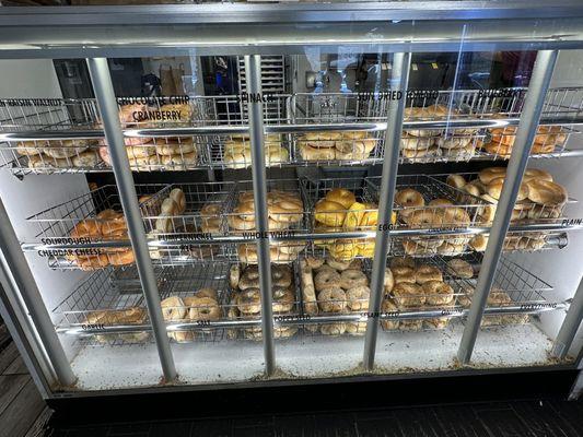 Sourdough cheddar cheese, cranberry and chocolate and other bagels