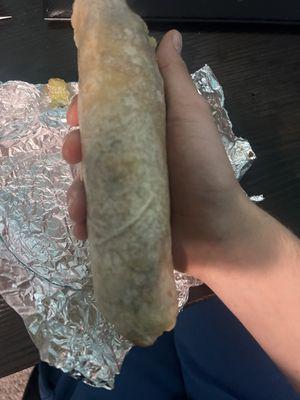 First time i have been served a flattened burrito