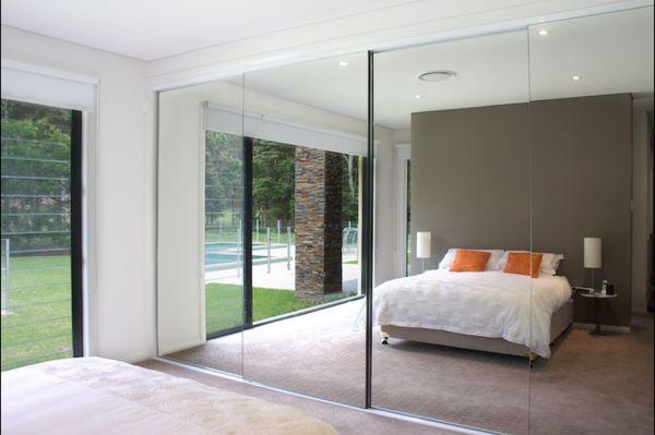 Frameless Mirror Wardrobe Closet Doors