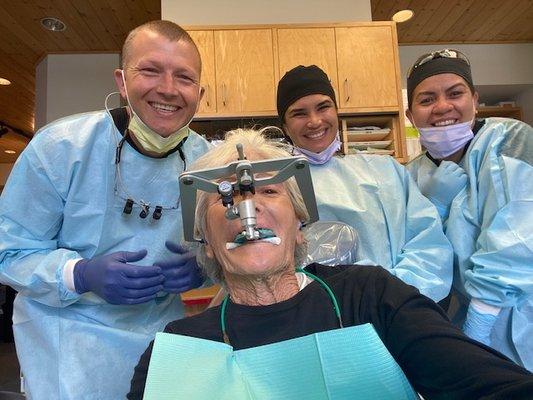 I asked if I could take a selfie during this session ...  with Dr. Hartwell, Hoku and Desha. I have been documenting the journey!!!