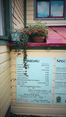 Coffee menu