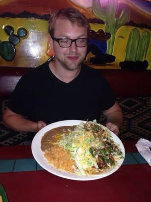 This taco plate was the size of a large pizza!