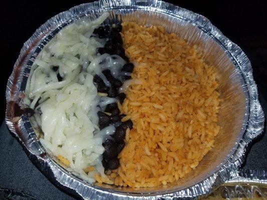 Rice and beans (why the crappy cheese?)