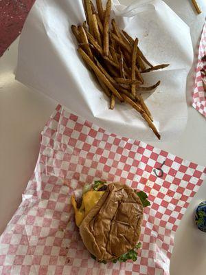 Burger and fries