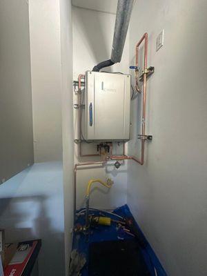 Tankless water heater installation