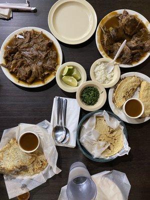 The order. Beef birria and goat birria. Both delicious!!!! Wow