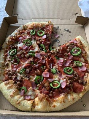 Meat lovers with jalapeños