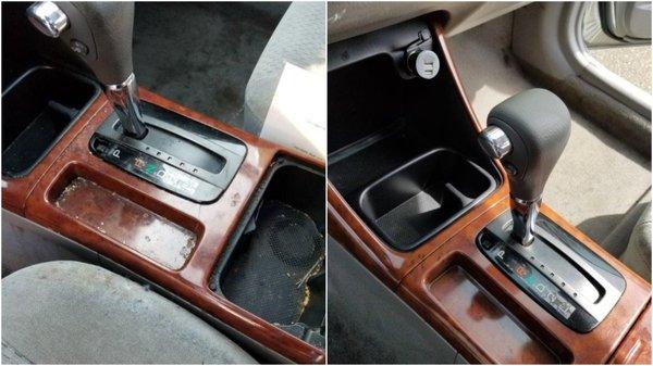 2002 Toyota Camry - center console before and after