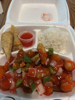 Sauced up sweet and sour chicken