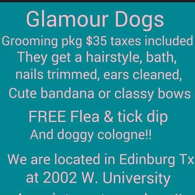 Super popular Grooming pkg for small& medium breeds! ! Includes everything your pet needs!