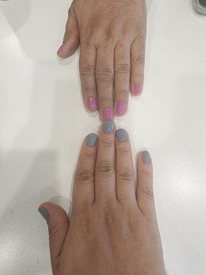 Bottom: Gel Manicure Top: Regular Manicure