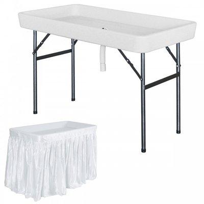 Fill -N- Chill Plastic Folding Table With Matching Skirts