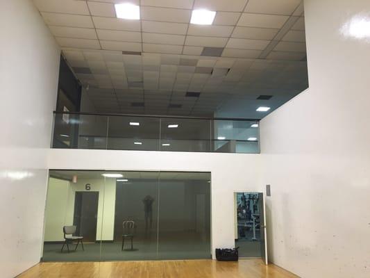 A racquetball court without upper rear walls is kind of silly. How much would a sheet of plexiglass cost ? $50?