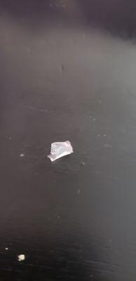 Piece of glass i found in halo halo. Probably from one of the jars the filling comes in.