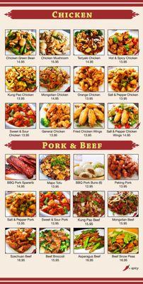 Chicken, Pork & Beef