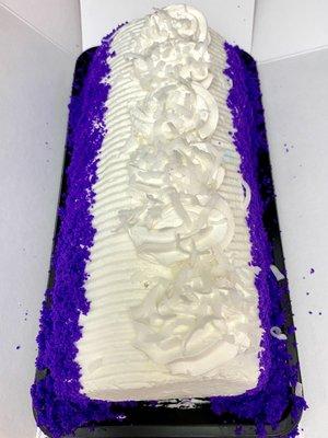 Ube coconut roll cake