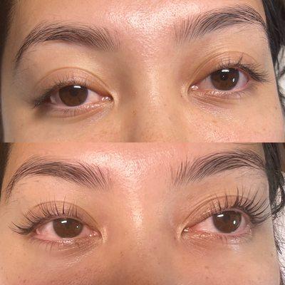 Before and after lash lift $105