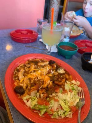 Arroz con pollo and a classic margarita. All Muy bueno!