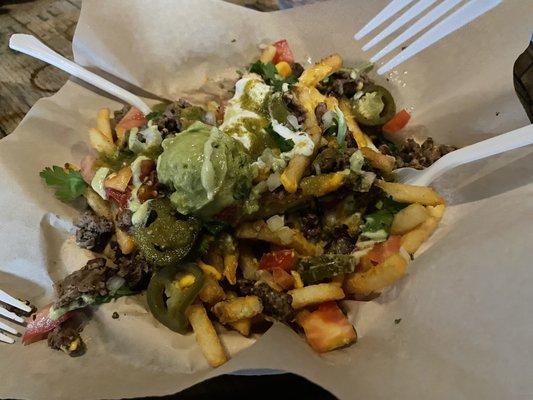 Carne asada fries, must get!