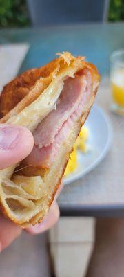 The ham and cheese croissant... CARVED ham. Never seen this in a bakery croissant. Place just keeps getting better.