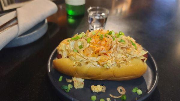 Let's talk about happy hour 5p-6p Slaw Dog $8