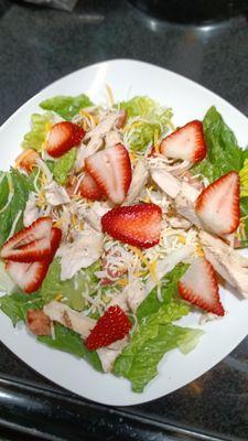 Grilled chicken and fresh  strawberry salad strawberry vinaigrette dressing