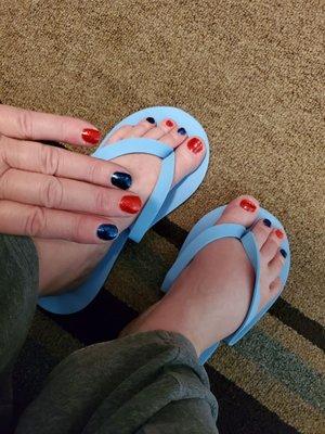 Manicure and pedicure for July