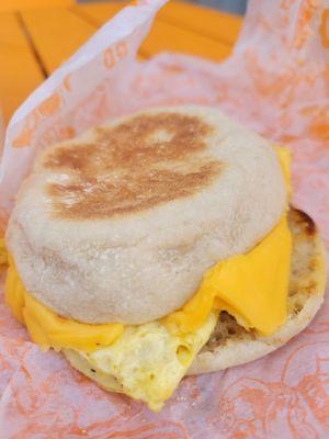 Egg and cheese breakfast sandwich