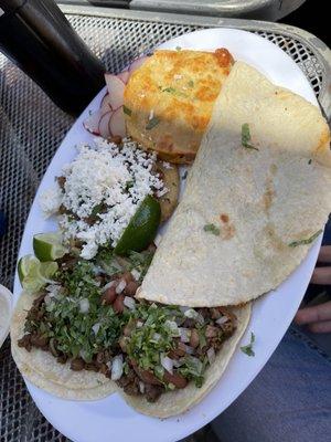 Gordita & quesadilla: Chicharrón  Mulita & tacos: Asada