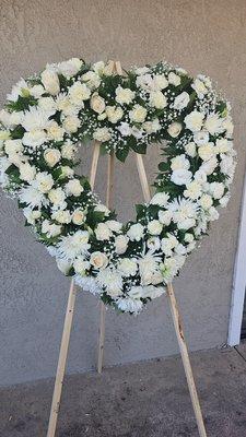 Heart shaped funeral arrangement