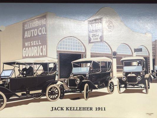 Art inside of the showroom at Kelleher Motor Company