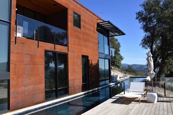 corten metal siding.