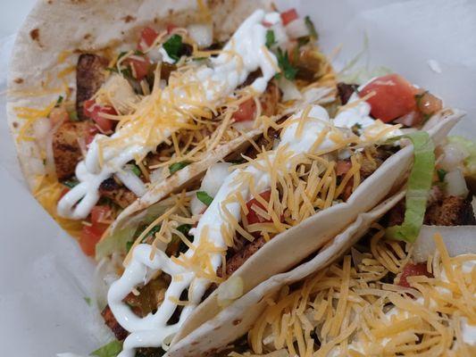 Fish tacos with plenty of perfectly blackened fish!