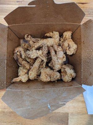 Salty squid legs (to go container)