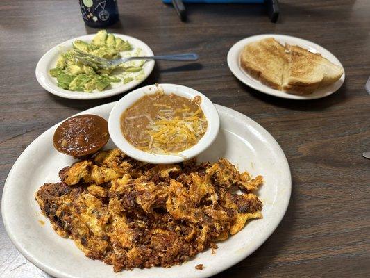 Chorizo and Eggs with Side of Refried Beans