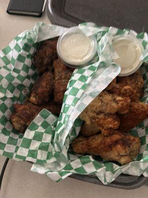 Smoked and fried spicy lemon pepper wings