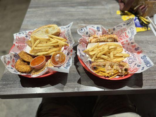 Dogs and tenders (grilled and fried)