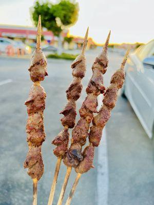 Chicken Heart Kebabs