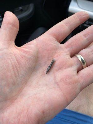 Screw pulled out of my tire.